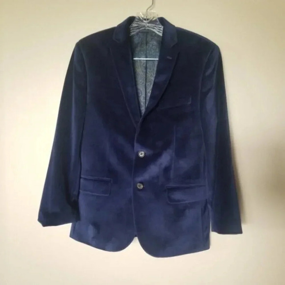 Ralph Lauren Navy Velvet Blazer Paisley Lined M - Picture 6 of 11